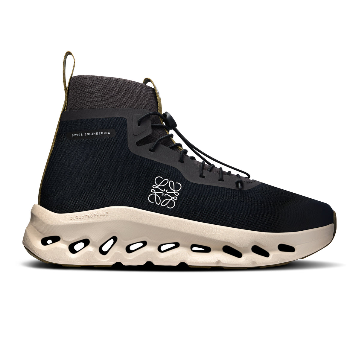 On Cloudtilt Hi LOEWE - Women's in Black / Oatmeal / Olive - primary view