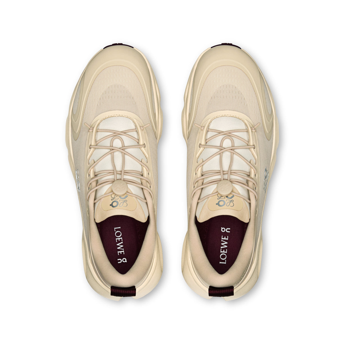 On Cloudsolo LOEWE - Women's in Sand / Burgundy - view 2