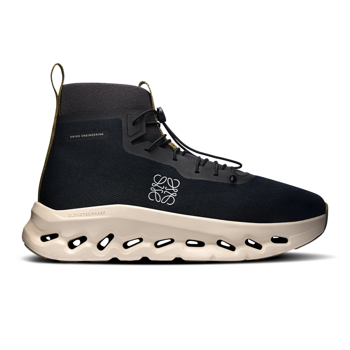 On Cloudtilt Hi LOEWE - Men's in Black / Oatmeal / Olive - primary view
