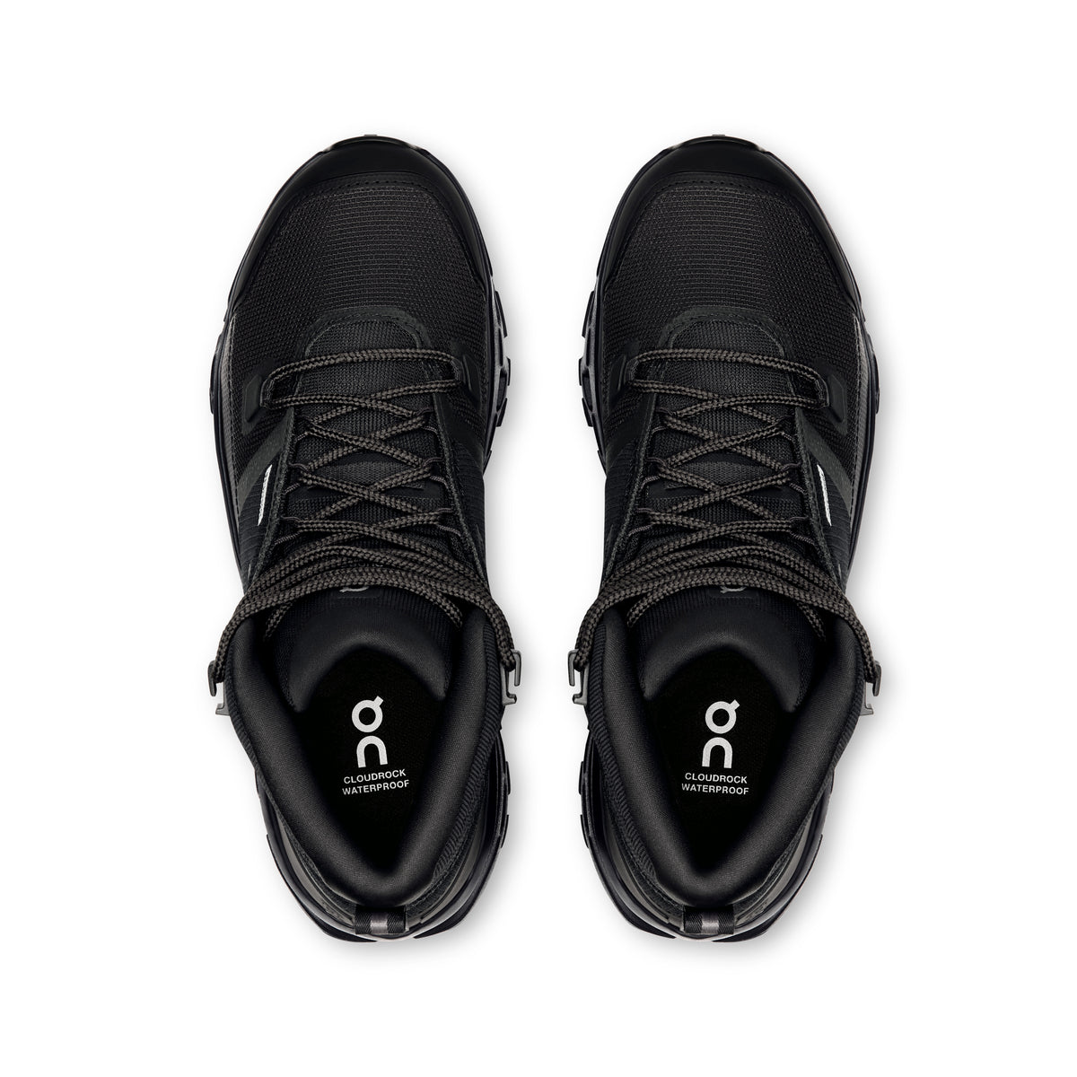 On Cloudrock Mid Waterproof - Women's in Black / Black - view 2