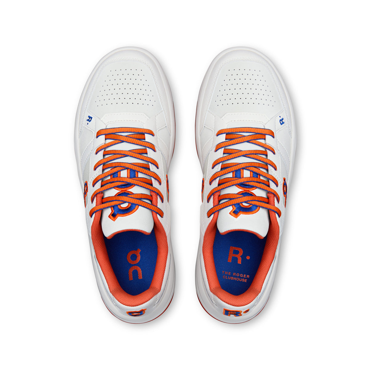On THE ROGER Clubhouse Varsity - Women's in White / Flame - view 2