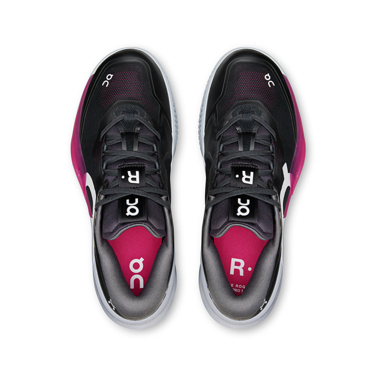 On THE ROGER Pro 3 Clay - Women's in Black / Pink - view 2