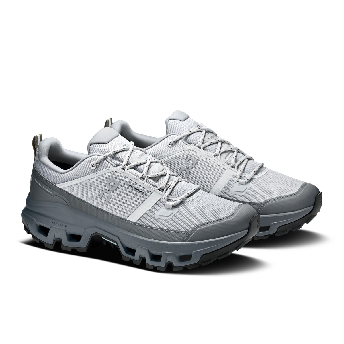 On Cloudrock Low Waterproof - Men's in Glacier / Rock - view 6