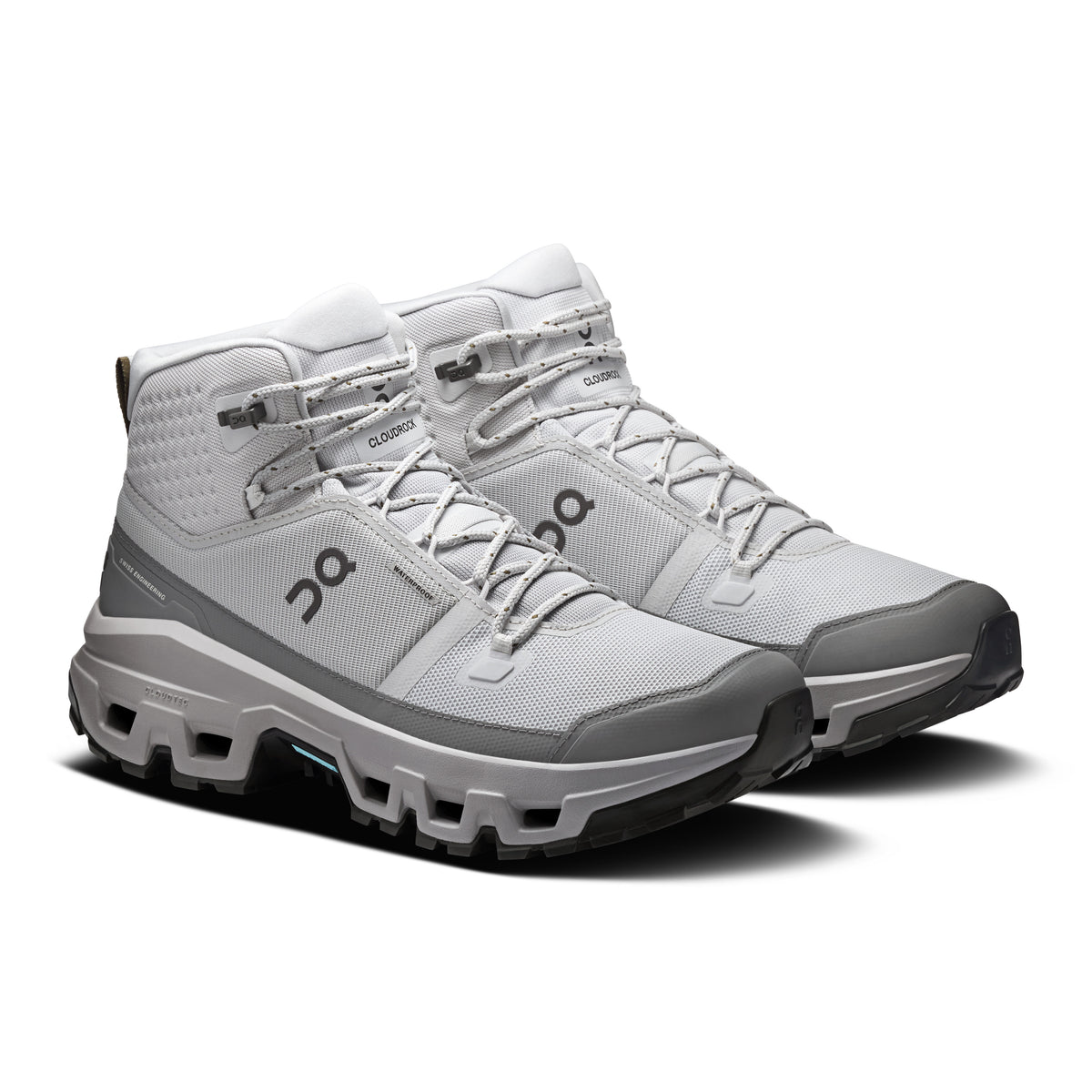 On Cloudrock Mid Waterproof - Men's in Glacier / Alloy - view 6