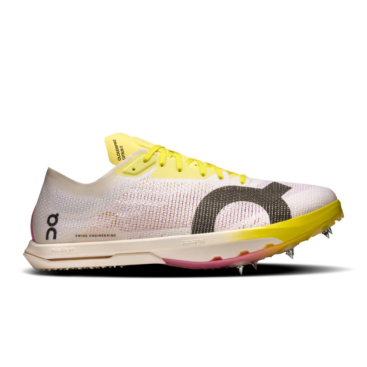 On Cloudspike Citius 2 - Men's in White / Raspberry - primary view