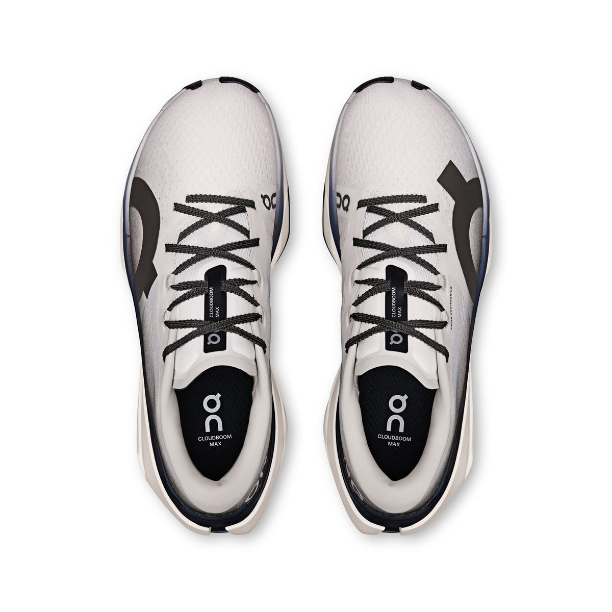 On Cloudboom Max - Men's in White / Black - view 2