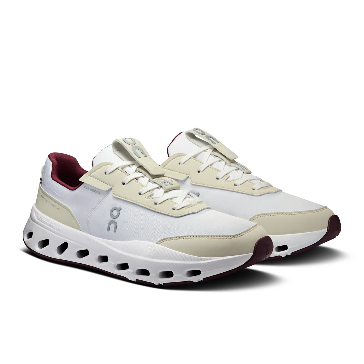On THE ROGER Wildcard - Men's in Ivory / Maroon - view 6