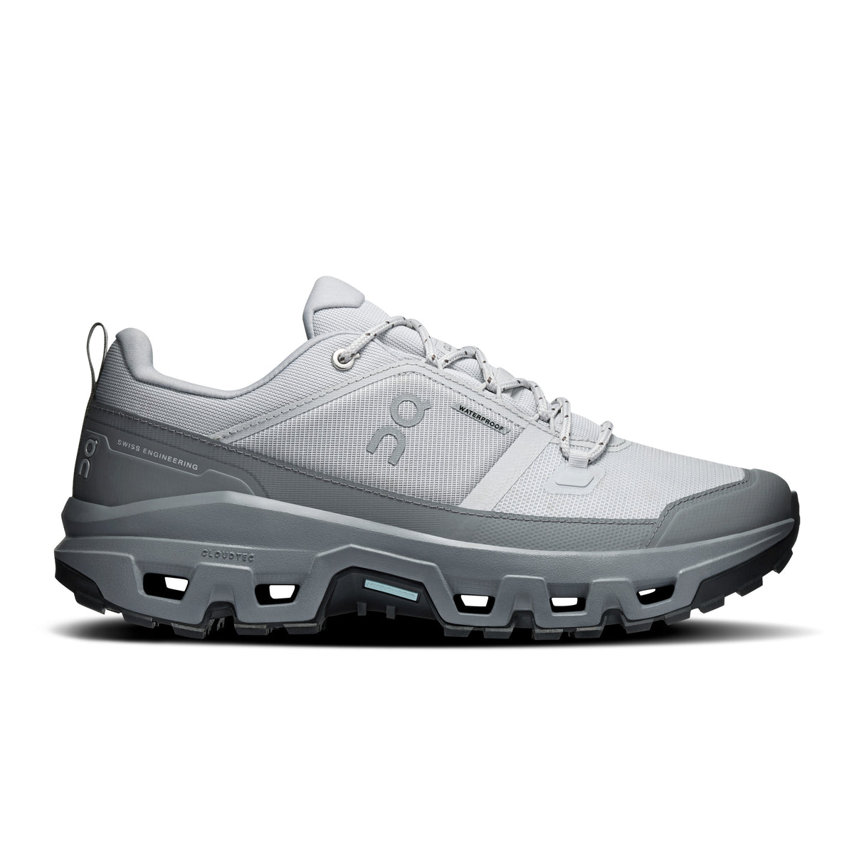 On Cloudrock Low Waterproof - Men's in Glacier / Rock - primary view
