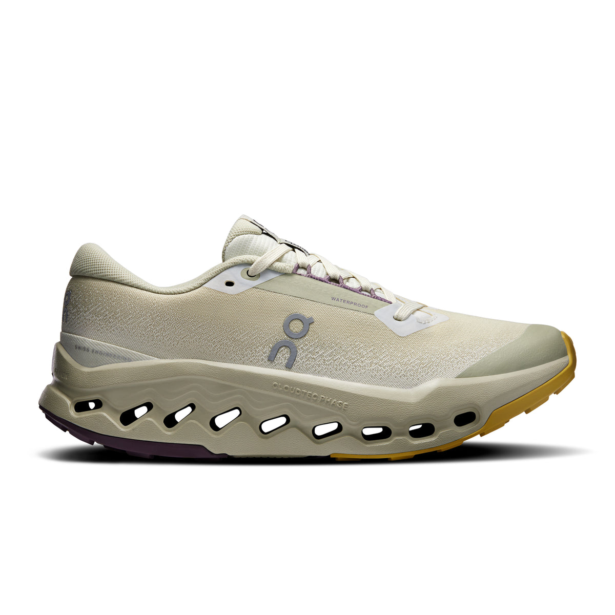 On Cloudsurfer Trail 2 Waterproof - Women's in Ghost / Chalk - primary view