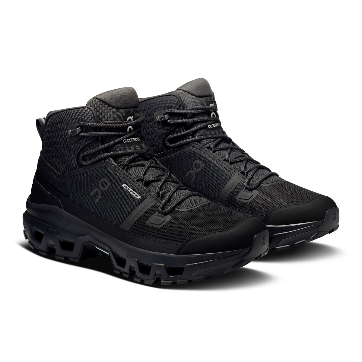 On Cloudrock Mid Waterproof - Men's in Black / Black - view 6