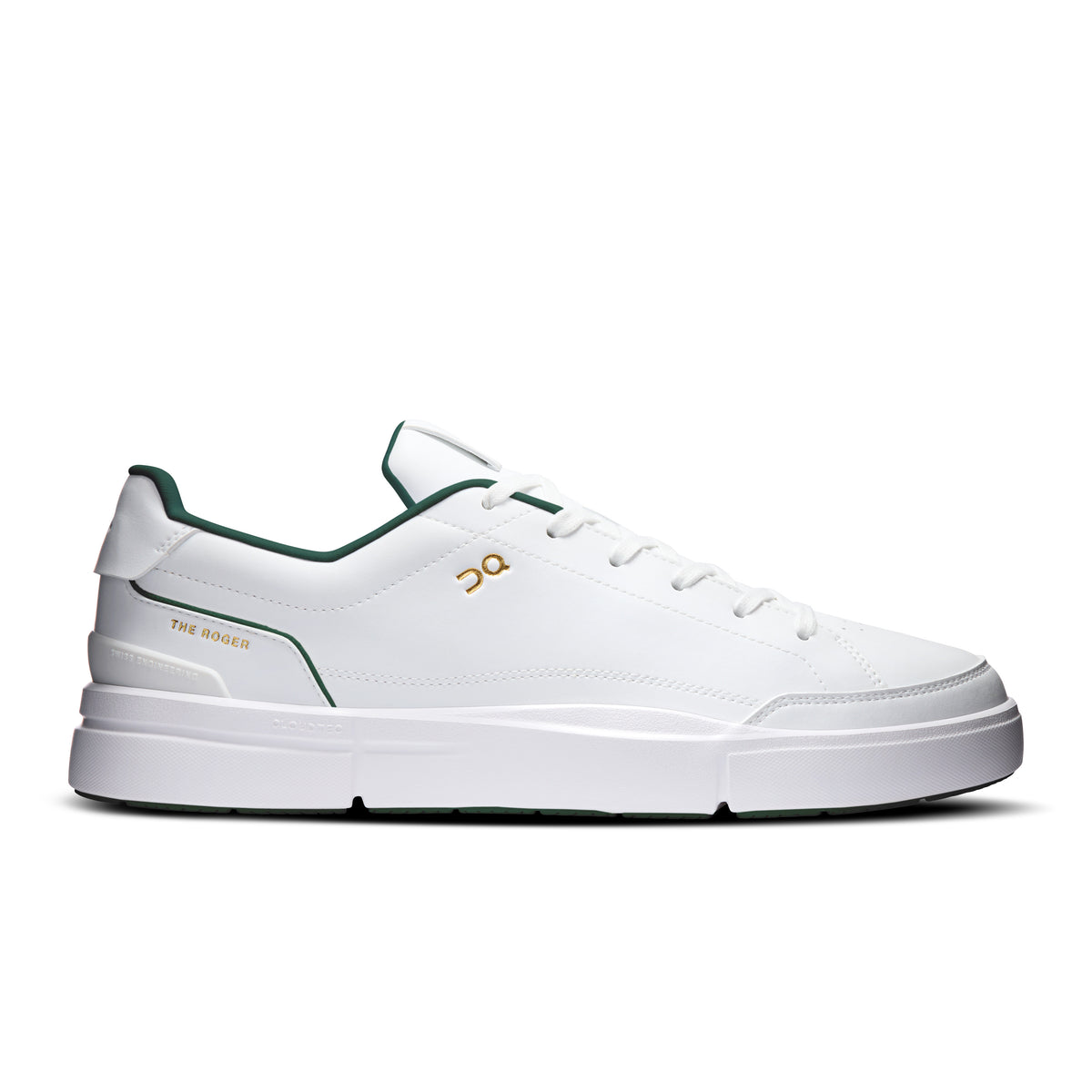 On THE ROGER Centre Court - Men's in White / Evergreen - primary view