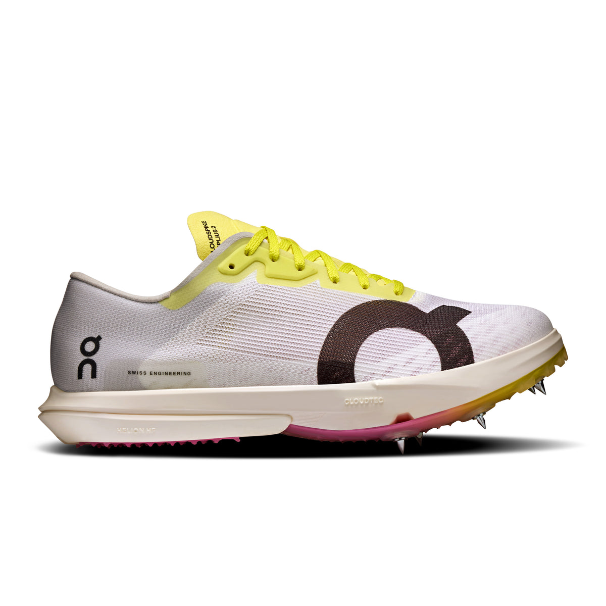 On Cloudspike Amplius 2 - Women's in White / Raspberry - primary view