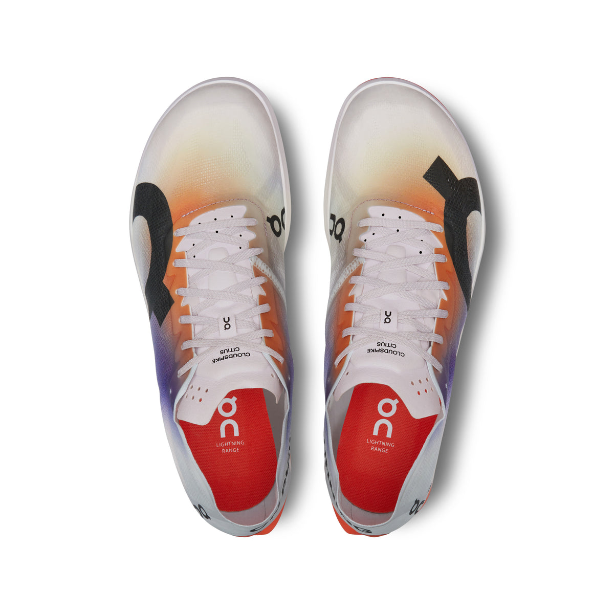 On Cloudspike Citius - Men's in White / Flame - view 2