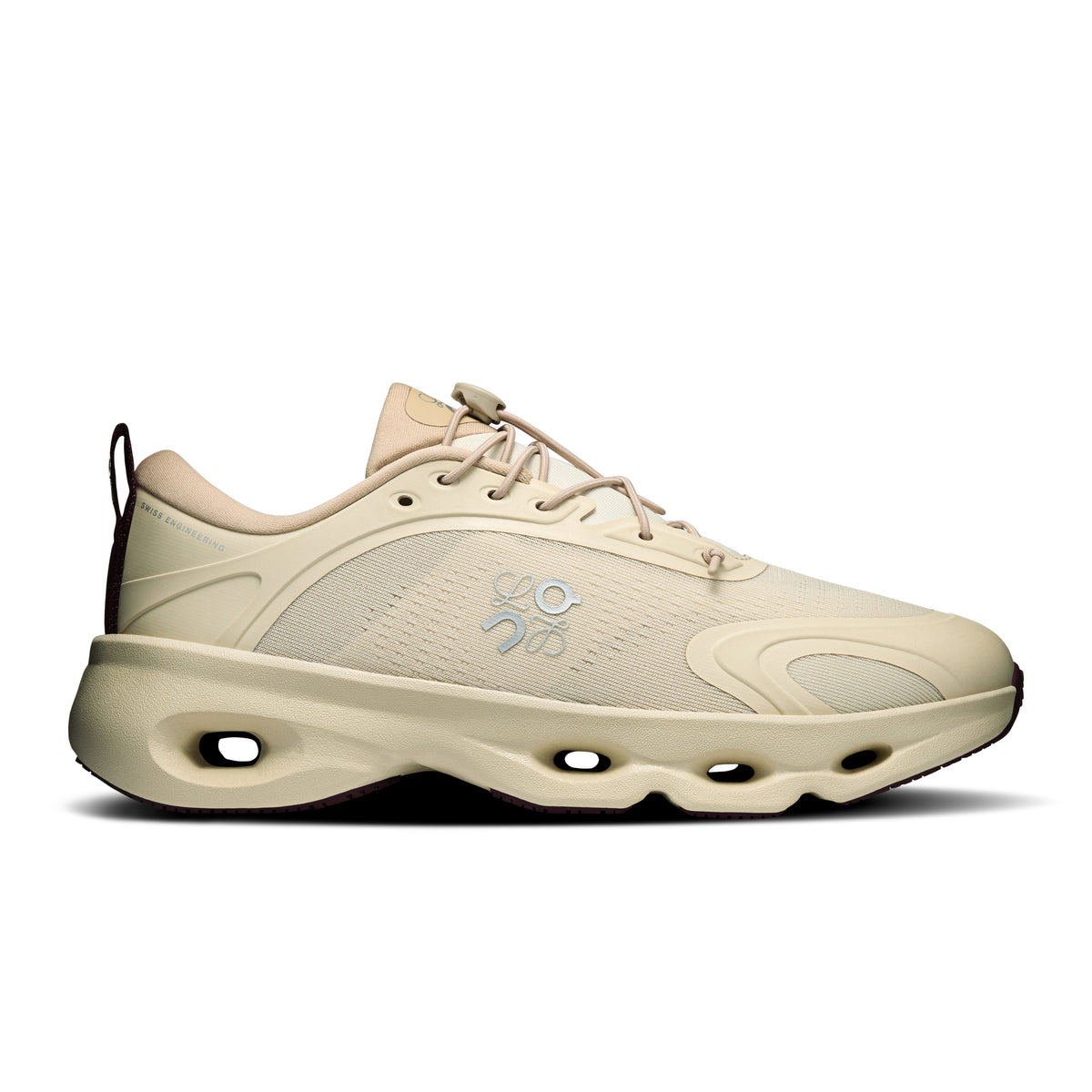 On Cloudsolo LOEWE - Women's in Sand / Burgundy - primary view