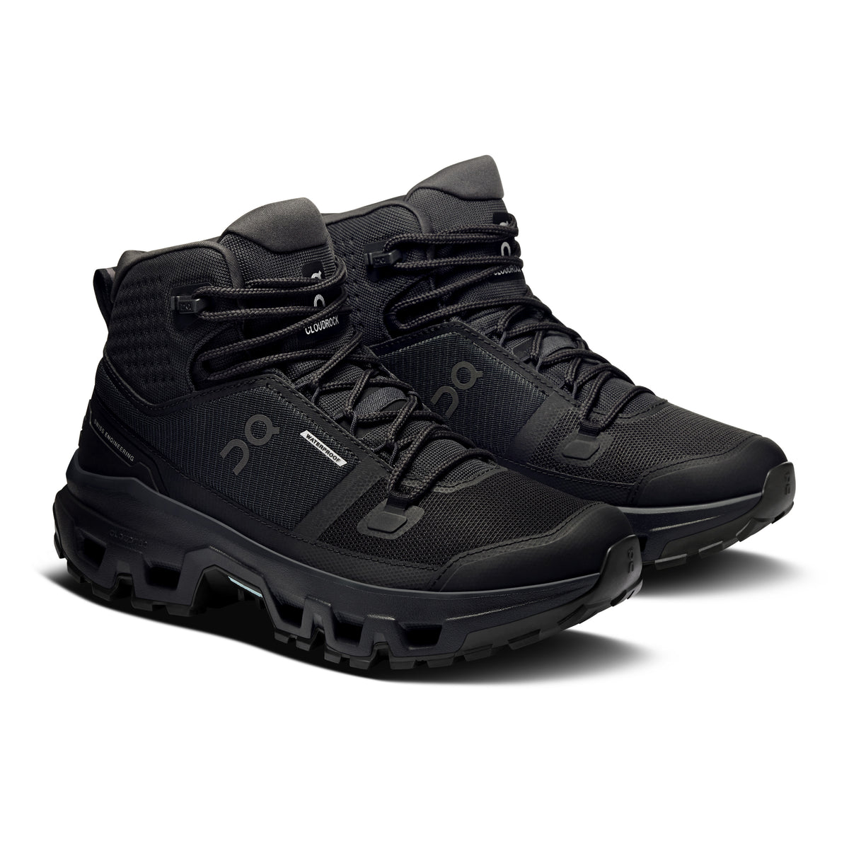 On Cloudrock Mid Waterproof - Women's in Black / Black - view 6