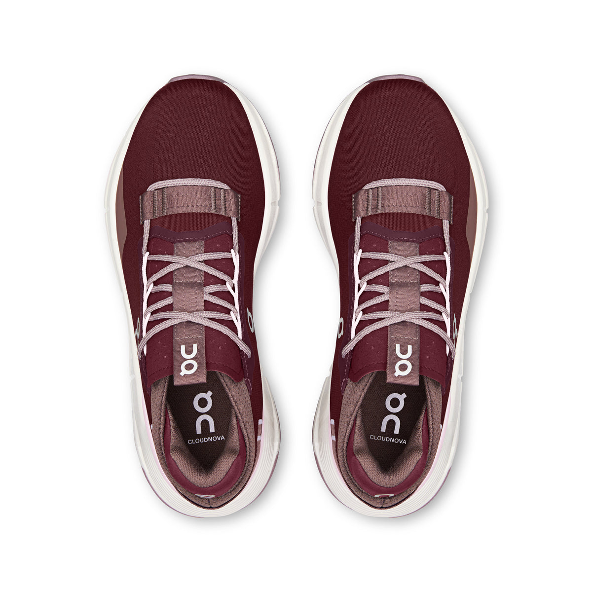 On Cloudnova 2 - Women's in Maroon / Peony - view 2