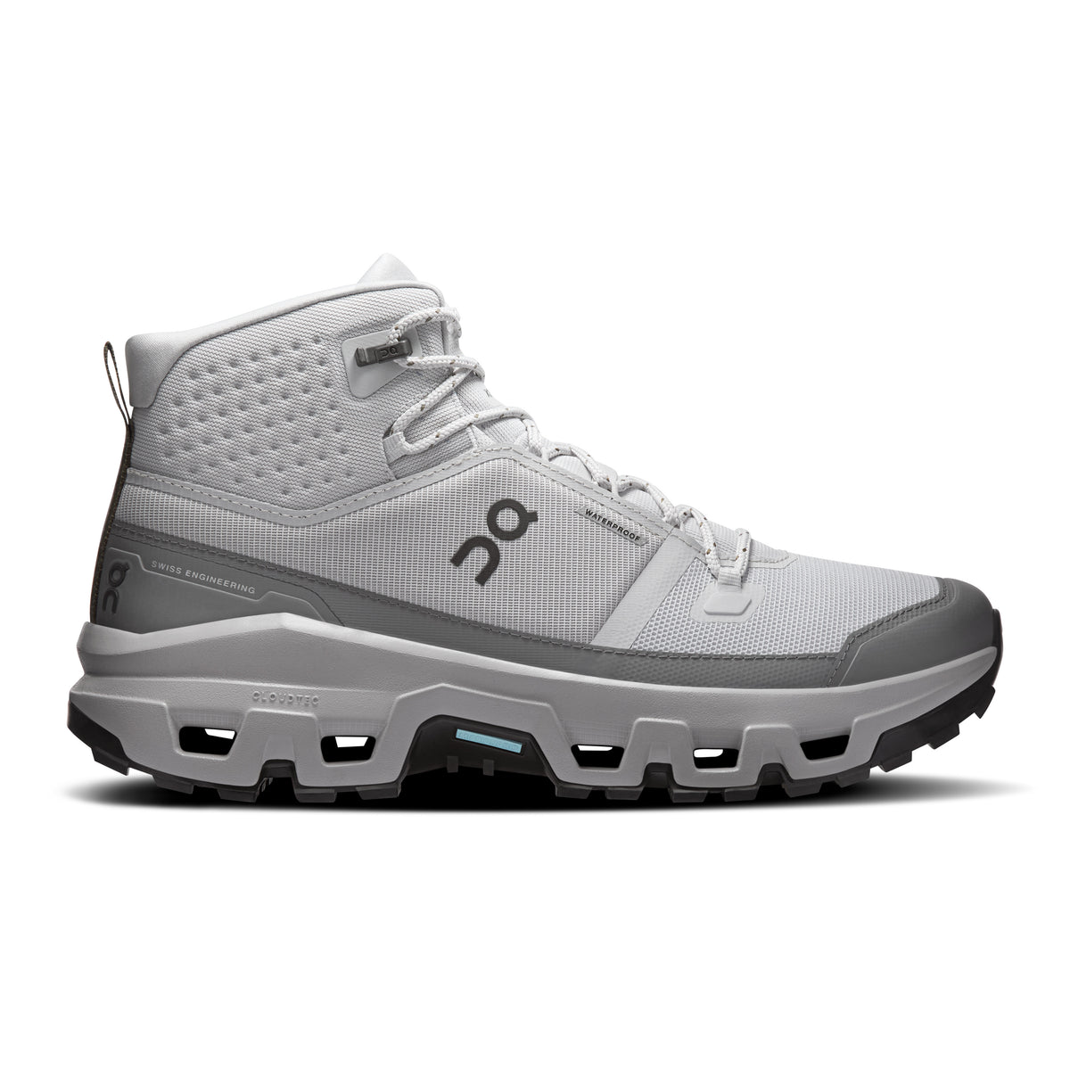 On Cloudrock Mid Waterproof - Men's in Glacier / Alloy - primary view